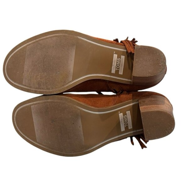 TOMS Suede Lunata Fringe Ankle Boots |‎ Boho Cowgirl Vibes Women’s Size 8.5 - Picture 6 of 9